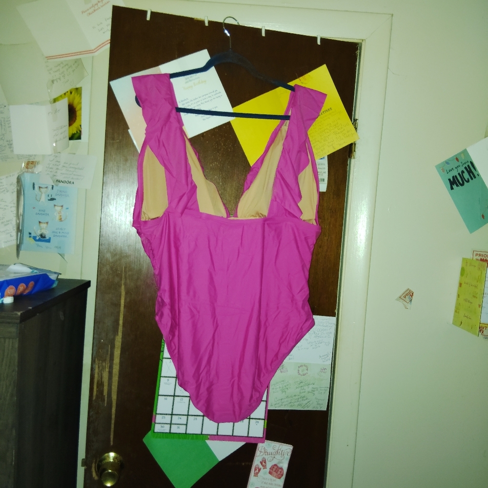 J.CREW Ruched Ruffle One Piece Swimsuit Size 20 🆕 - Picture 7 of 9
